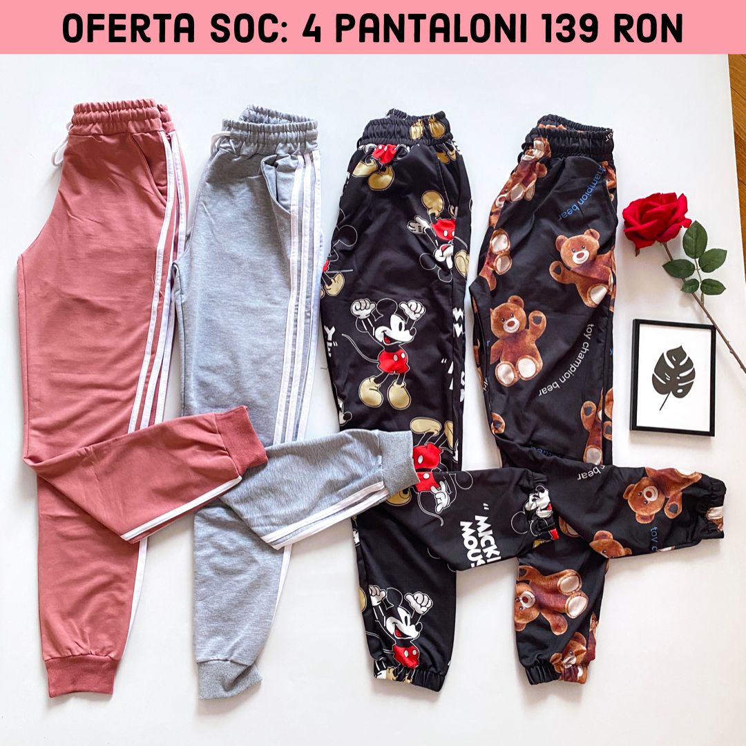 Oferta SOC: 4 perechi de Pantaloni la doar 139 RON